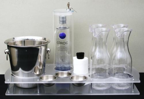 round locking bottle service tray